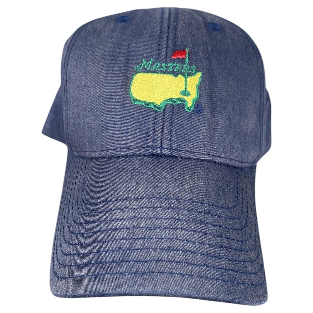 American Needle Masters Hat Mens Navy Blue Leather Strap Golf Cap